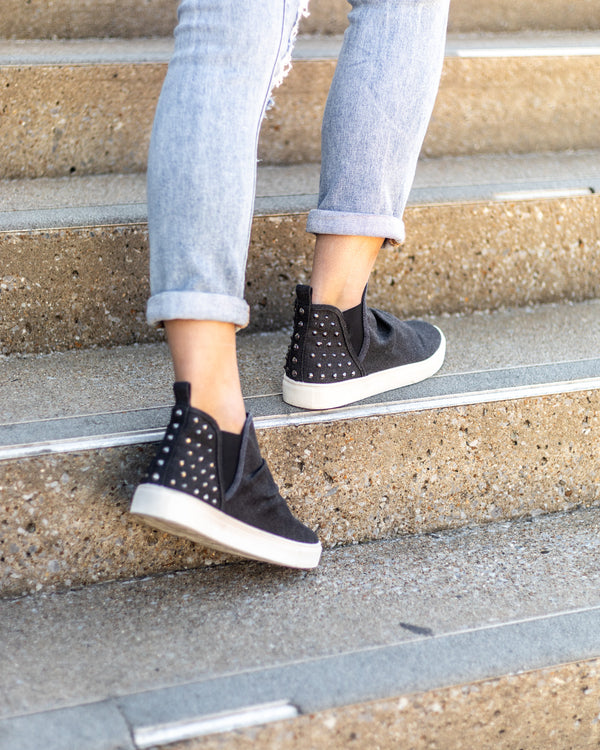 Studded fashion wedge sneakers