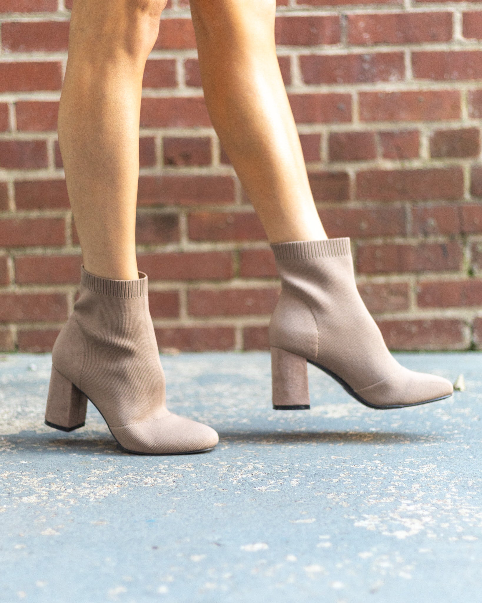 Taupe shop sock booties