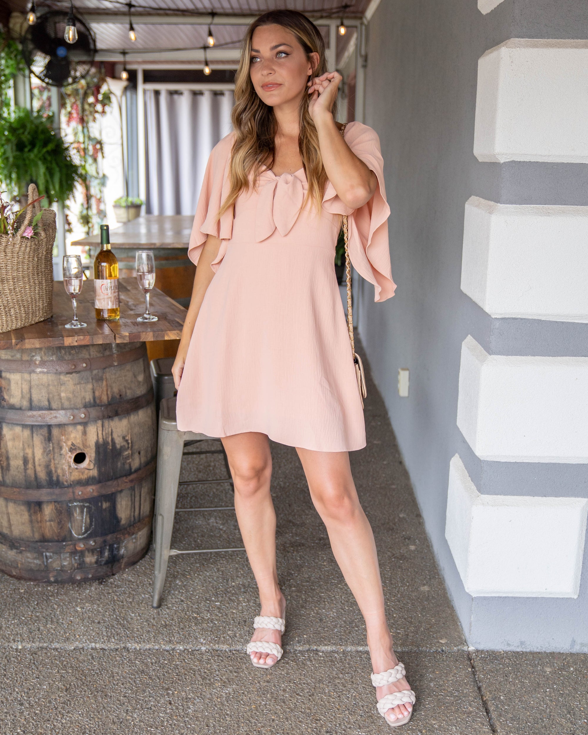 Lost In A Daydream Dress - Peach - Eleven Oaks Boutique