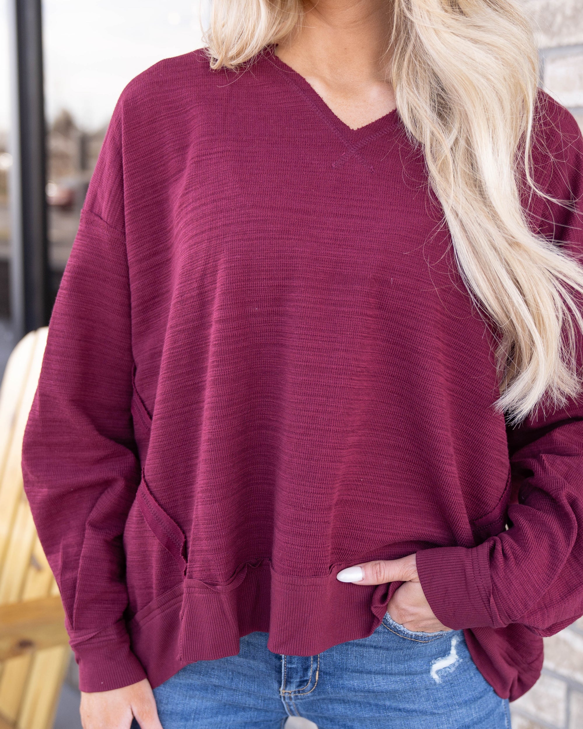 Road Trip Ready Top - Burgundy - Eleven Oaks Boutique