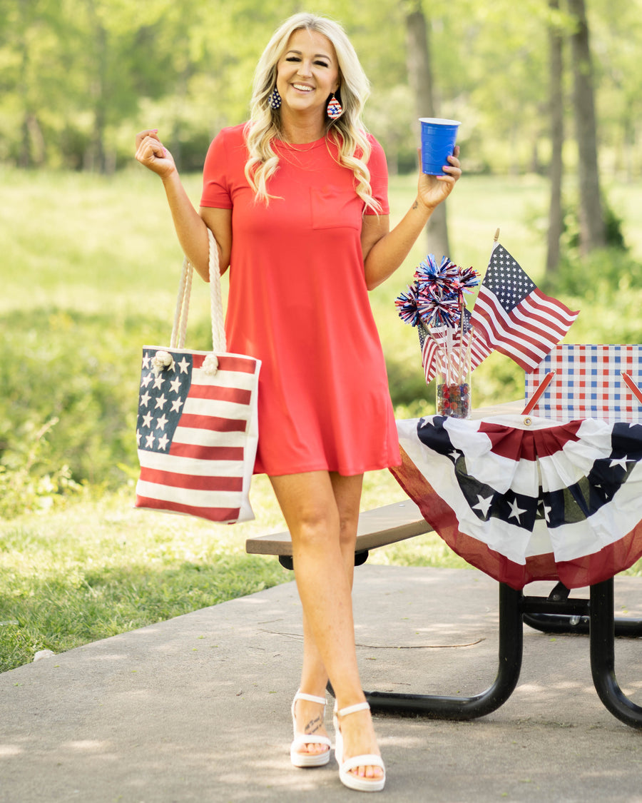 Girl On The Go T-Shirt Dress - Royal Blue - Eleven Oaks Boutique