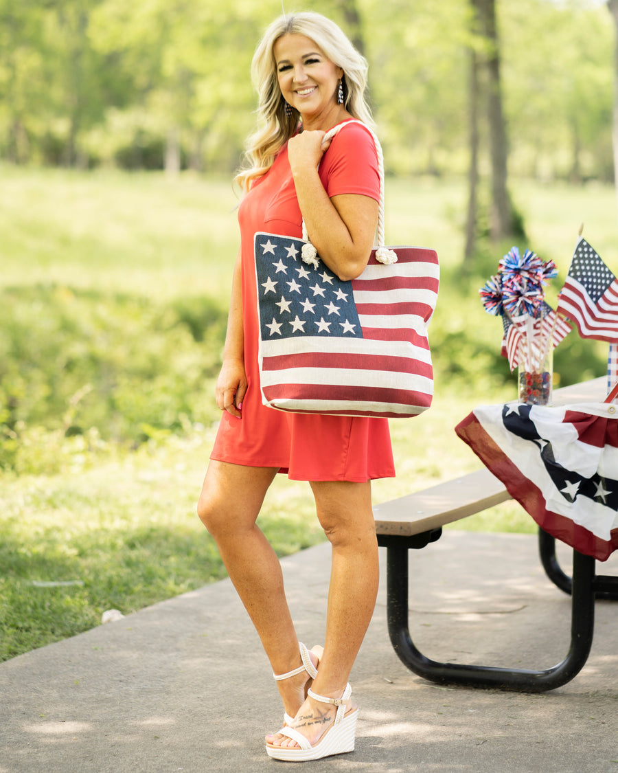 American Eagle Hat - Red - Eleven Oaks Boutique