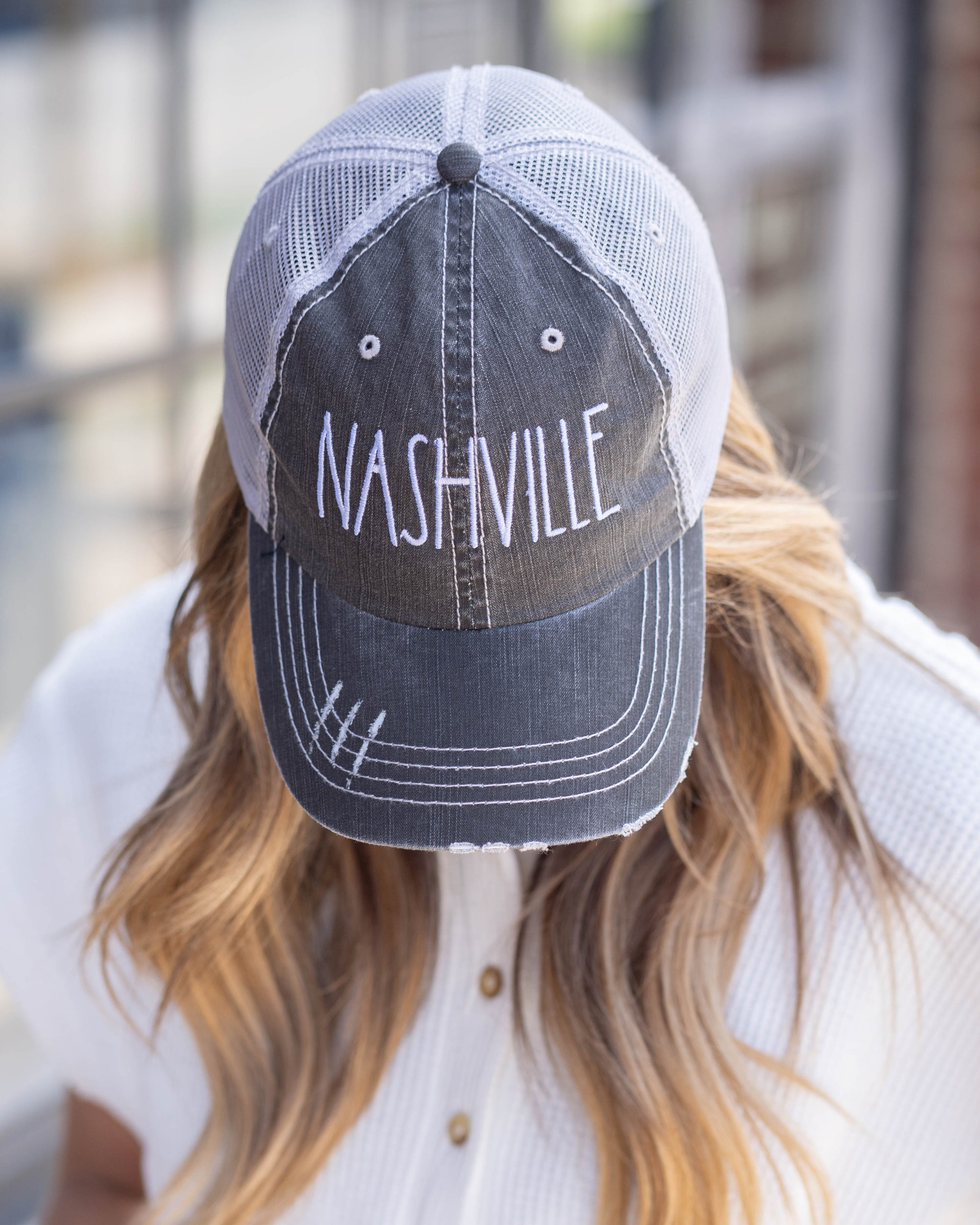 Ocean & 7th Nashville Graphic Trucker Hat - Dark Grey Accessories One Size