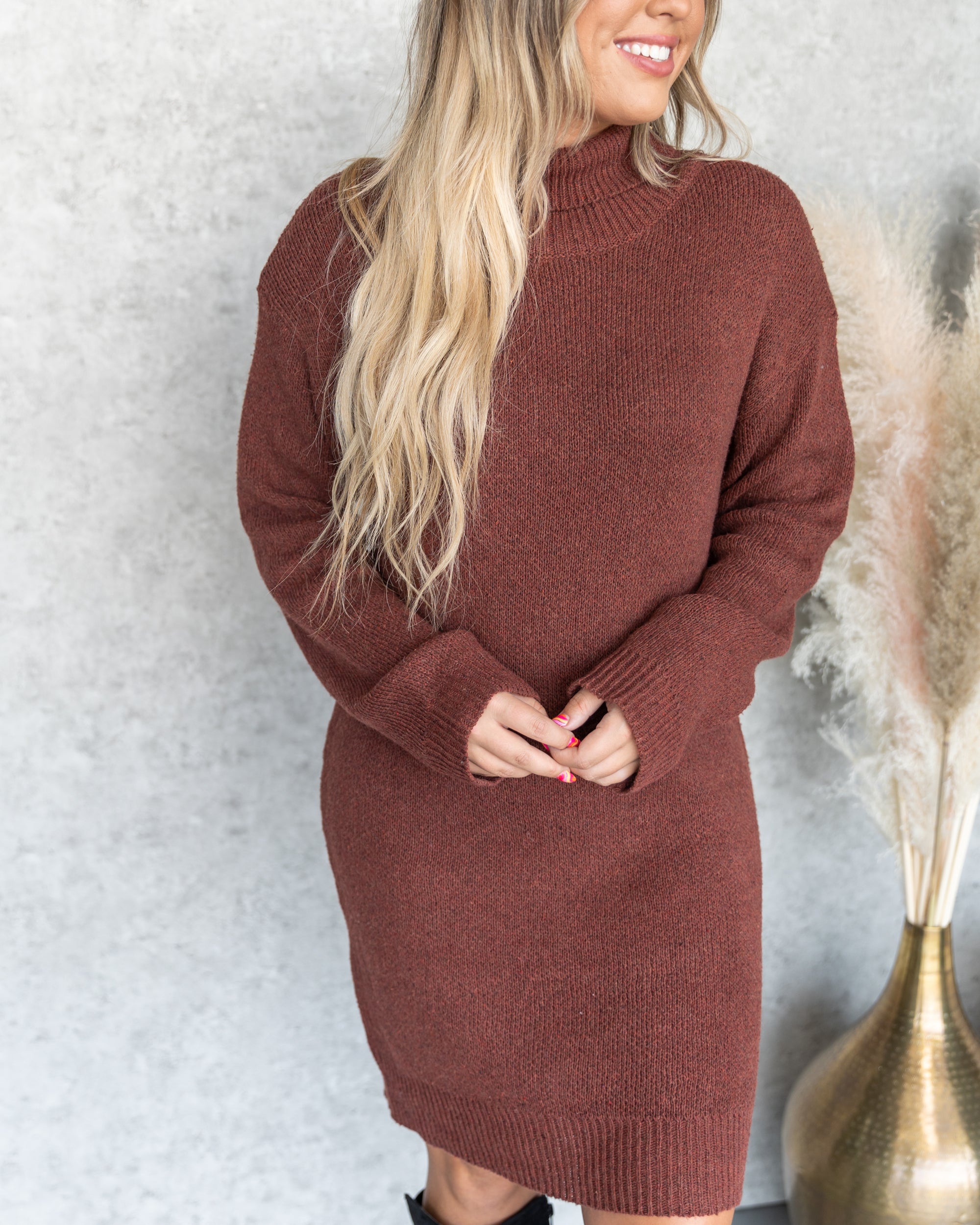 Dark red sweater on sale dress