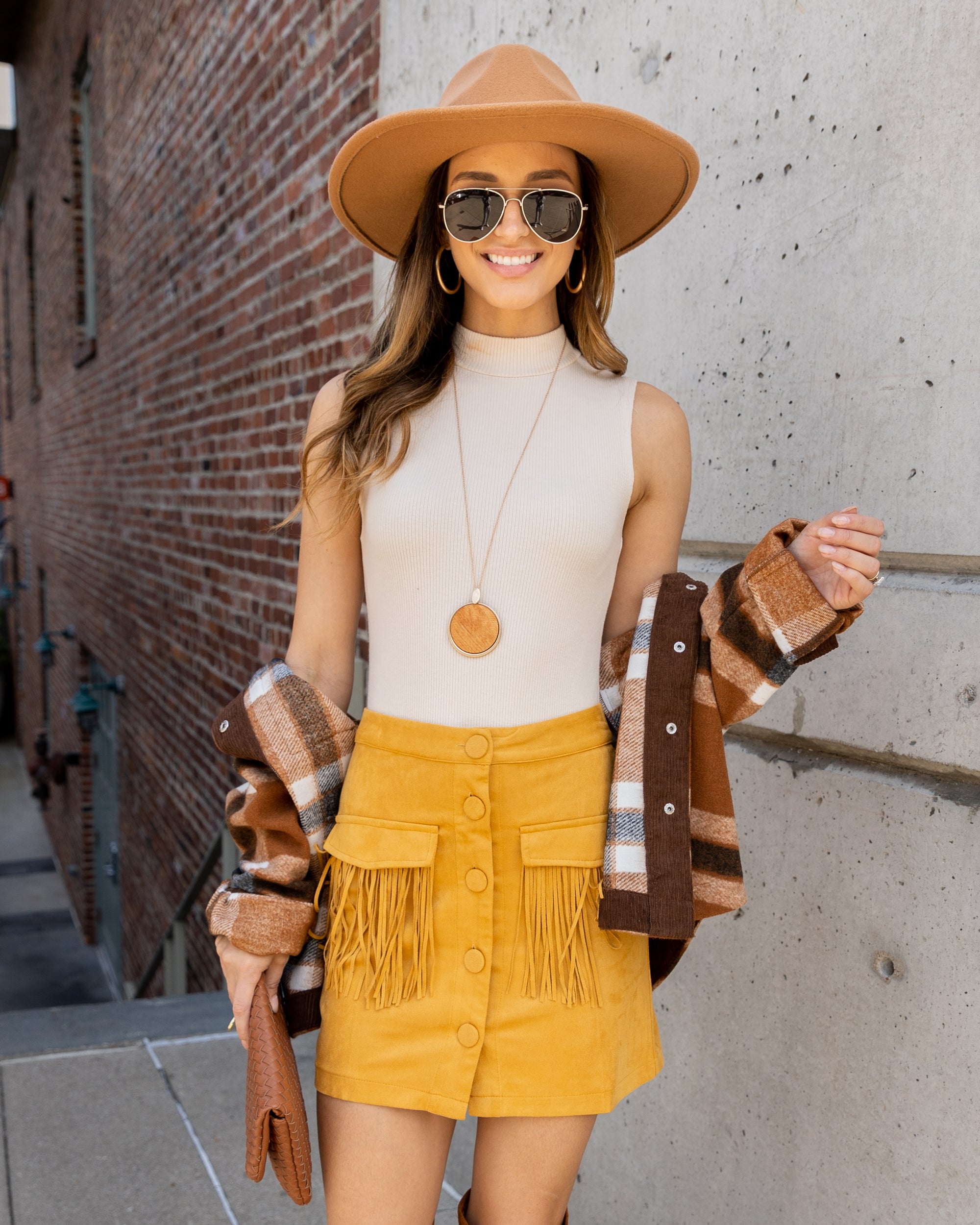 Mustard yellow button down cheap skirt