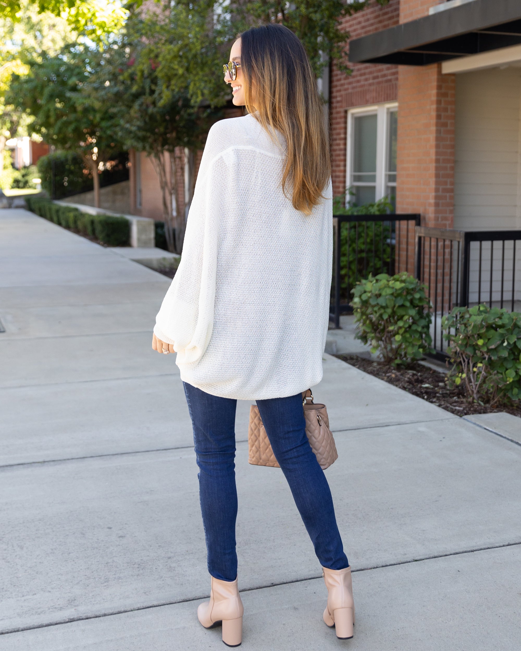 Cream outlet cocoon cardigan