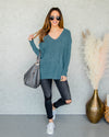 Shauna V-Neck Sweater - Steel Blue