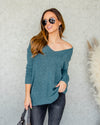 Shauna V-Neck Sweater - Steel Blue