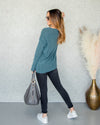 Shauna V-Neck Sweater - Steel Blue